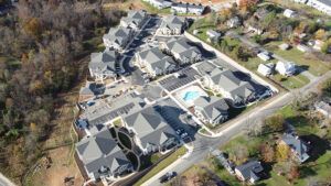 Drone View of Apartments in Crozet