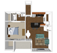 Oak 1 bedroom Crozet Apartment